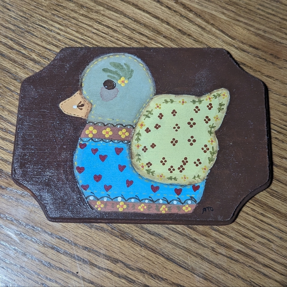 Hand-painted Wooden Duck Plaque